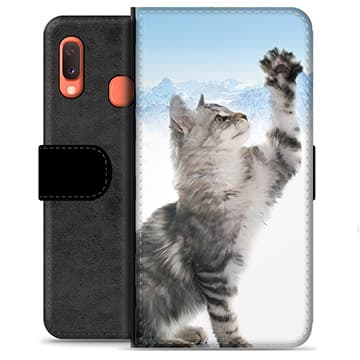 Samsung Galaxy A20e Premium Plånboksfodral - Kat Animerad