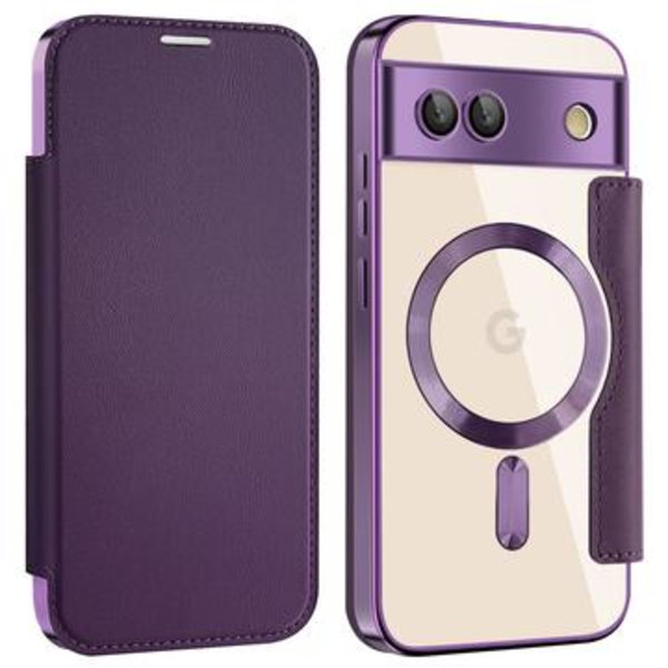 Google Pixel 8a Flikfodral med kortplats - MagSafe-... Lila