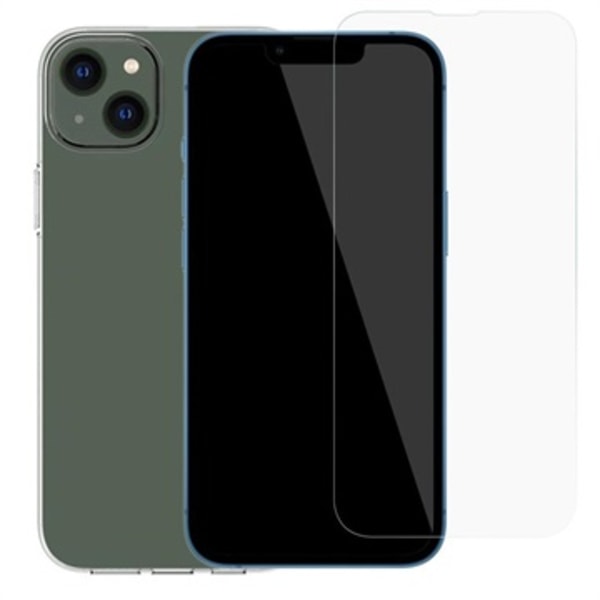 Saii 2-i-1 iPhone 14 Plus TPU Skal & Härdat Glas Skärmskydd Svart