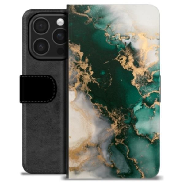 iPhone 16 Pro Premium Plånboksfodral - Jade Marmor Animerad