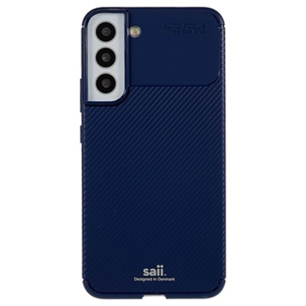 Saii Kolfiber Samsung Galaxy S22+ 5G TPU Skal - Blå Blå