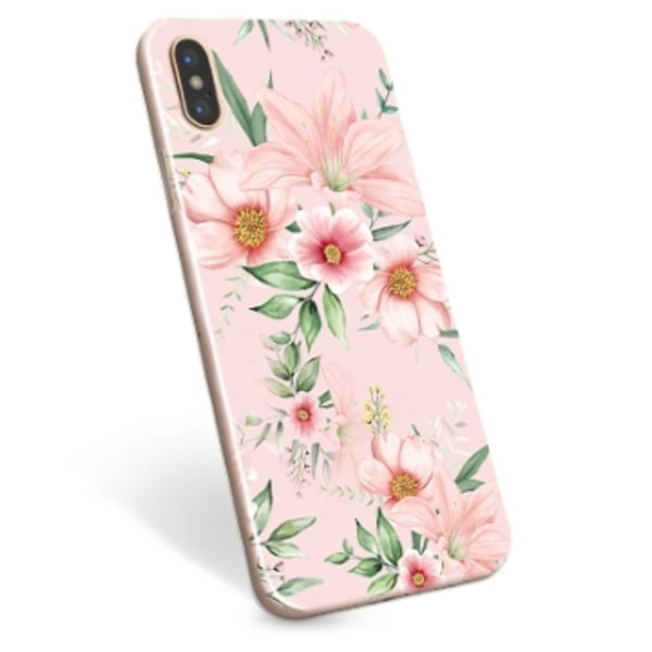 iPhone XS Max TPU-Skal - Vattenfärg Blommor Animerad