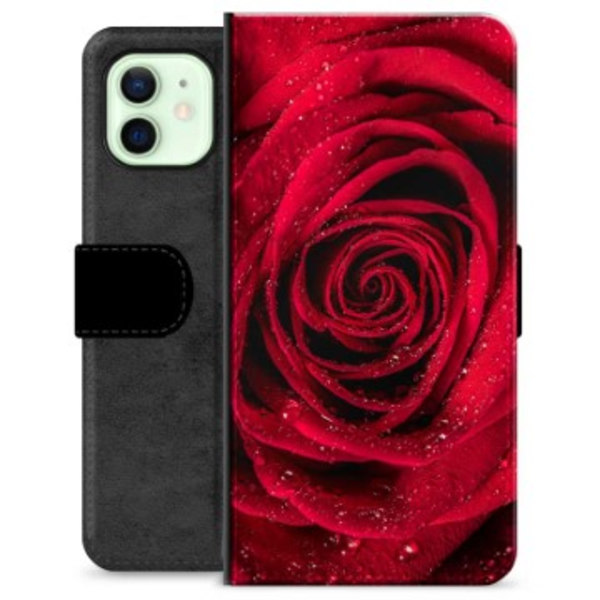 iPhone 12 Premium Plånboksfodral - Ros Animerad