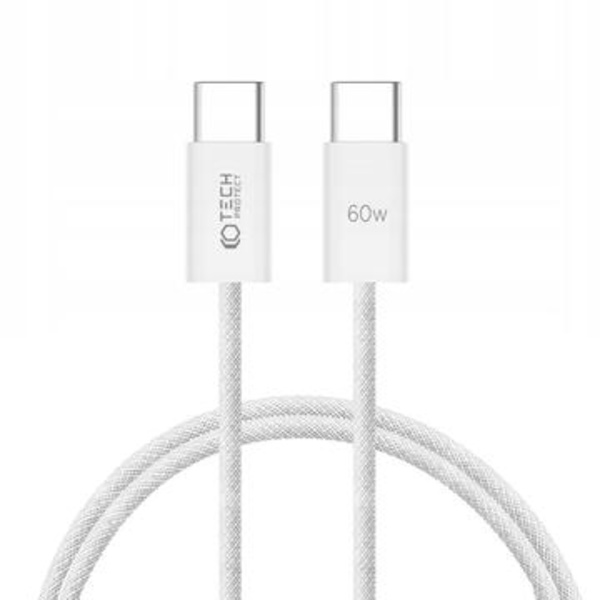 Tech-Protect UltraBoost klassisk typ-C-kabel - PD60W/3A, 1m... Vit