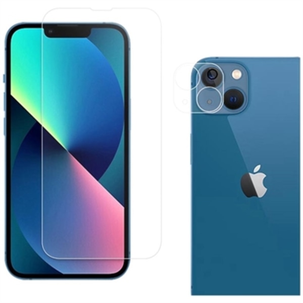 iPhone 14 2-i-1 Set Härdat Glas Skärmskydd - 9H & Kamera Lins