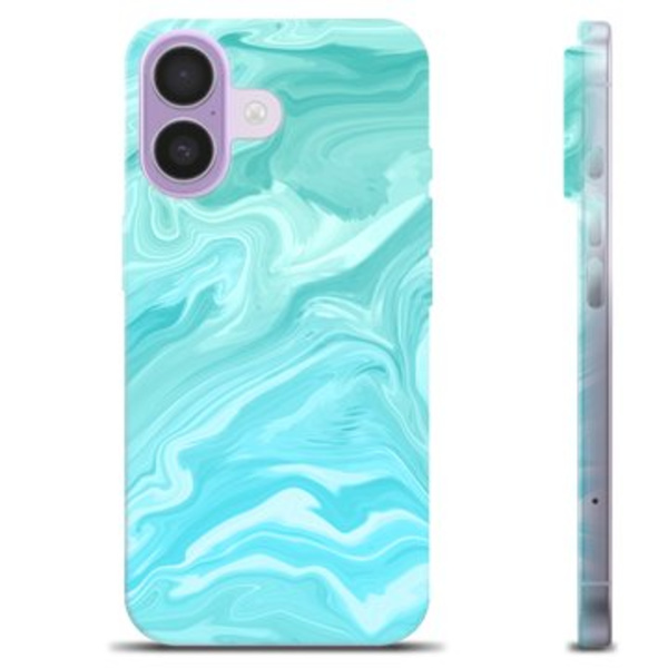 iPhone 17 TPU-Skal - Blå Marmor Animerad