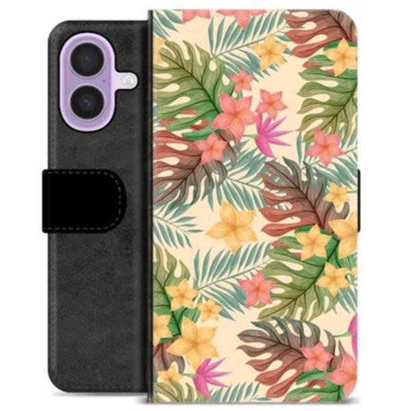 iPhone 17 Premium Plånboksfodral - Rosa Blommor Animerad