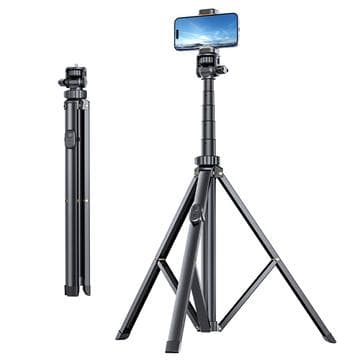 T01 Bärbart stativ och selfiestick - 1.8m - Svart Svart