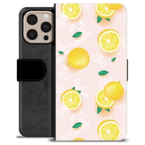 iPhone 16 Pro Max Premium Plånboksfodral - Citronmönster Animerad