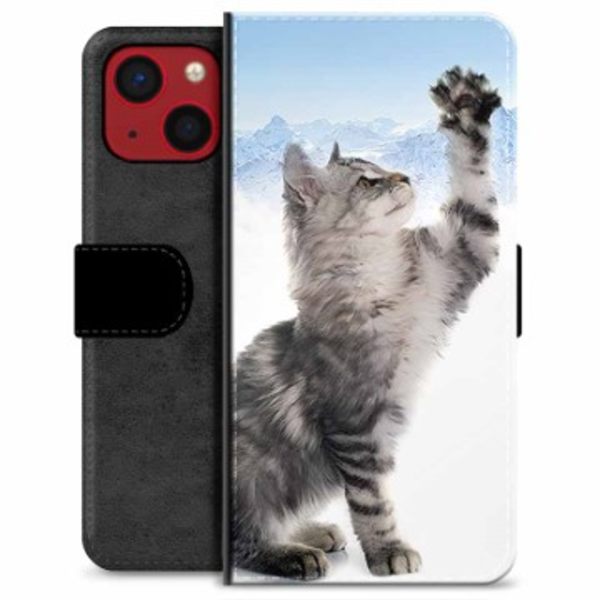 iPhone 13 Mini Premium Plånboksfodral - Kat Animerad