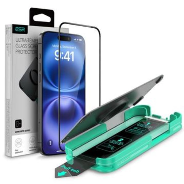 iPhone 16 Pro ESR Armorite skärmskydd av härdat glas - 9H,... Svart