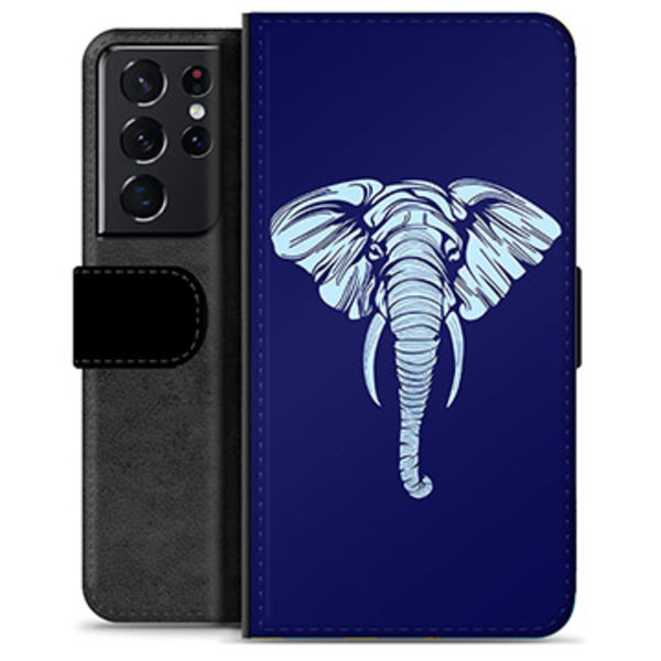 Samsung Galaxy S21 Ultra 5G Premium Plånboksfodral - Elefant Animerad