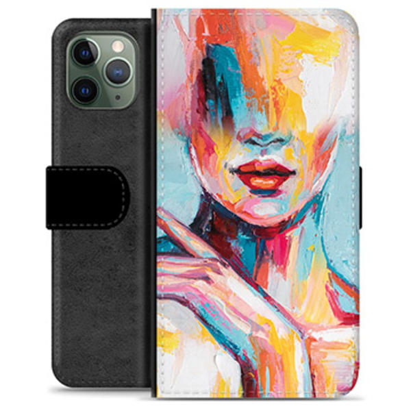 iPhone 11 Pro Premium Plånboksfodral - Abstrakt Porträtt Animerad