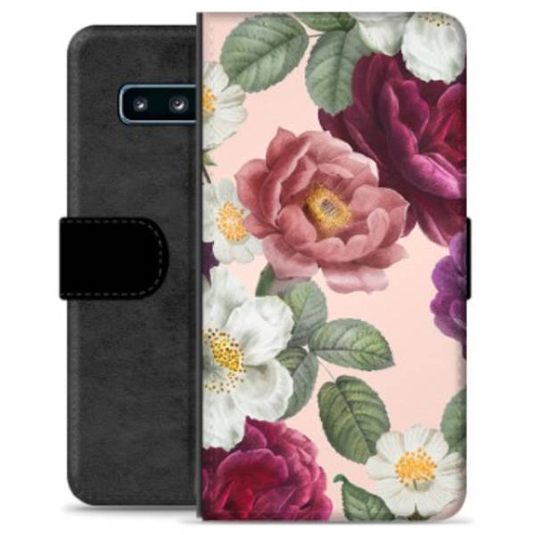 Samsung Galaxy S10 Premium Plånboksfodral - Romantiska Blommor Animerad