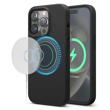 iPhone 15 Pro Max Saii Premium MagSafe Liquid Silikonskal -... Svart