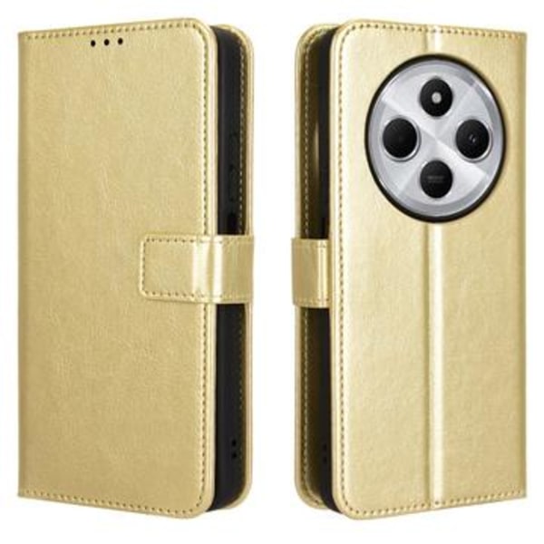 Xiaomi Redmi 14C/14R/Poco C75 Plånboksfodral med Magnetstä... Guld