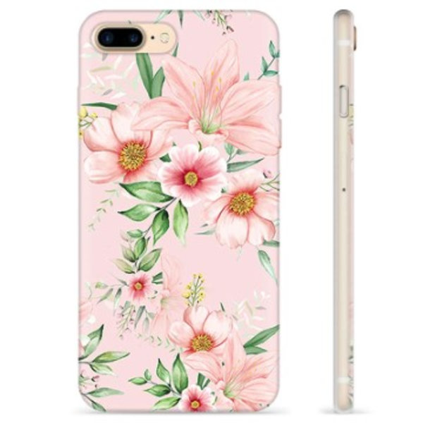 iPhone 7 Plus / iPhone 8 Plus TPU-Skal - Vattenfärg Blommor Animerad