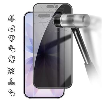 iPhone 18 Privacy Heltäckande Härdat Glas Skärmskydd - 9H... Svart