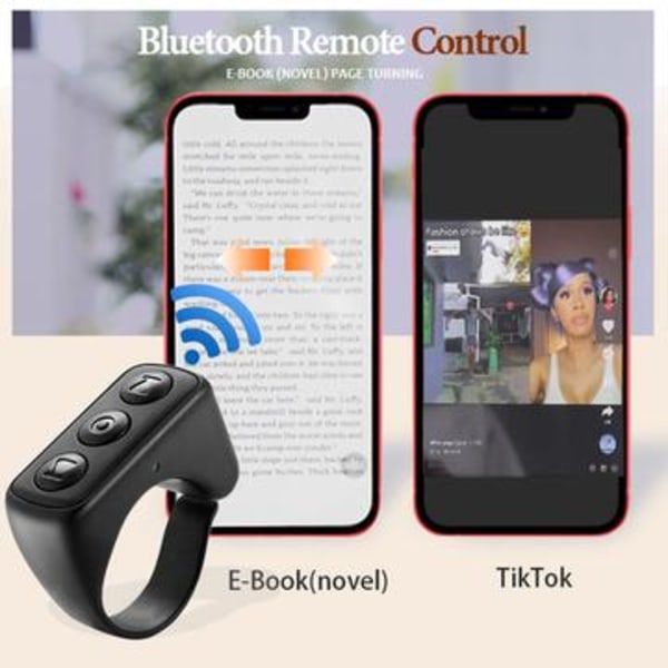 D01 Pro Bluetooth Fingertip Video Controller Tiktok Short... Rosa