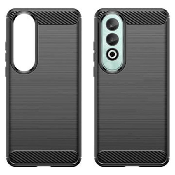 OnePlus Nord CE4 Borstat TPU Skal - Kolfiber - Svart Svart