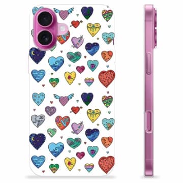iPhone 16 Plus TPU-Skal - Hjärter Animerad