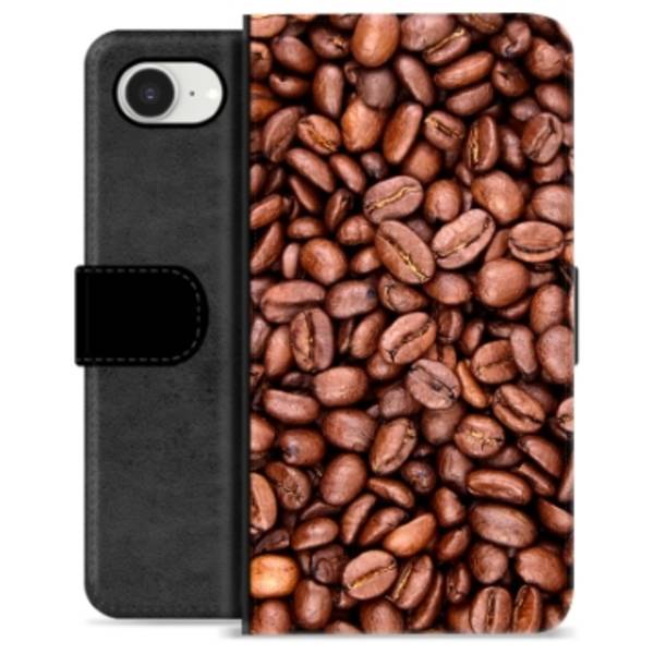 iPhone 16e Premium Plånboksfodral - Kaffebönor Animerad