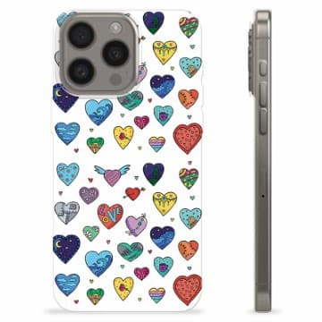 iPhone 15 Pro Max TPU-Skal - Hjärter Animerad
