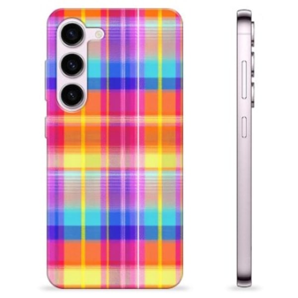 Samsung Galaxy S23 5G TPU-Skal - Flanellskjorta Färgrik
