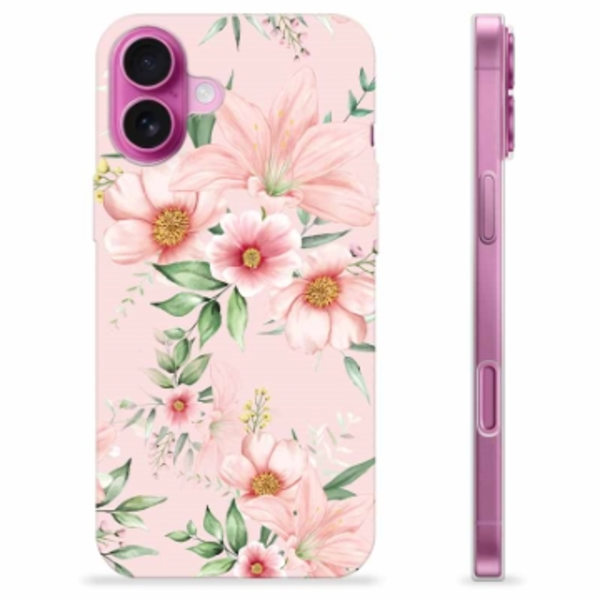 iPhone 16 Plus TPU-Skal - Vattenfärg Blommor Animerad
