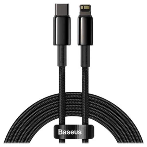 Baseus Tungsten Gold USB-C / Lightning Kabel 20W - 2m - Svart Svart