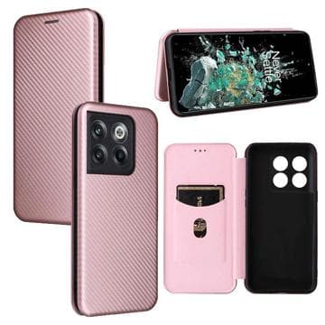 OnePlus 10T/Ace Pro Flipfodral - Kolfiber - Roséguld Guld