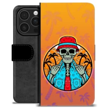 iPhone 16 Pro Premium Plånboksfodral - Skelett Sommar Animerad