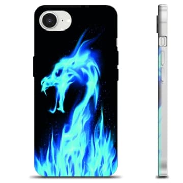 iPhone 16e TPU-Skal - Blå Elddrake Genomskinlig