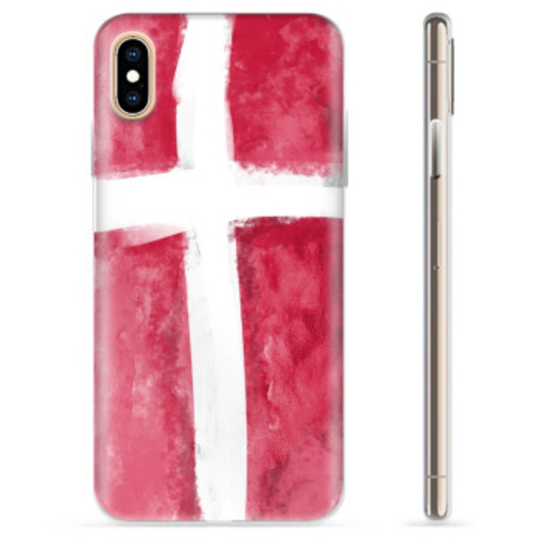 iPhone X / iPhone XS TPU-skal - Dansk Flagga Animerad