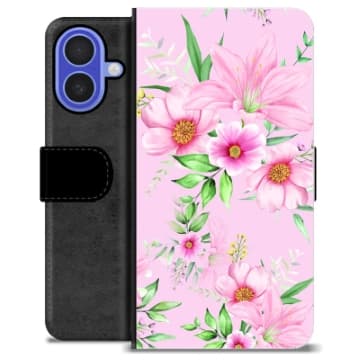 iPhone 16 Premium Plånboksfodral - Vattenfärg Blommor Animerad