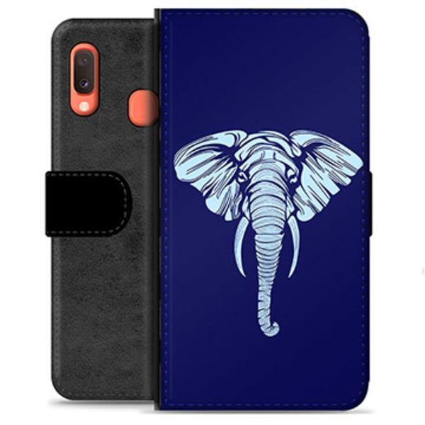 Samsung Galaxy A20e Premium Plånboksfodral - Elefant Animerad