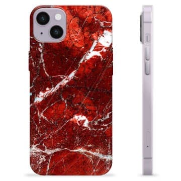 iPhone 14 Plus TPU-Skal - Räd Marmor Röd