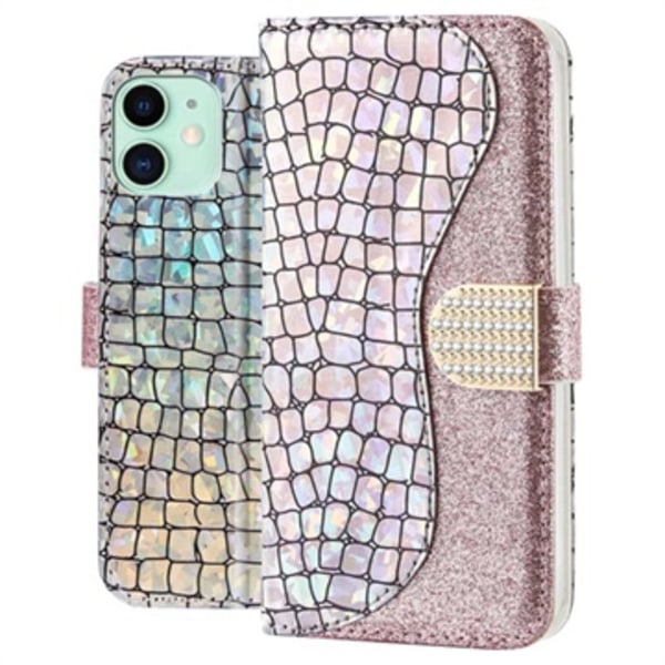 Croco Bling iPhone 11 Plånboksfodral - Silver Silver