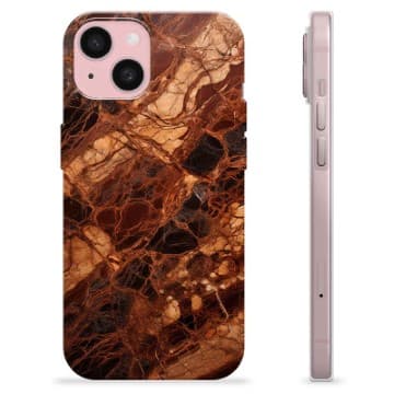 iPhone 15 TPU-Skal - Bärnstenmarmor Brun