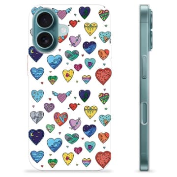 iPhone 16 TPU-Skal - Hjärter Animerad