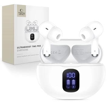 Tech-Protect UltraBoost TWS Pro G2 trådlösa hörlurar med... Vit