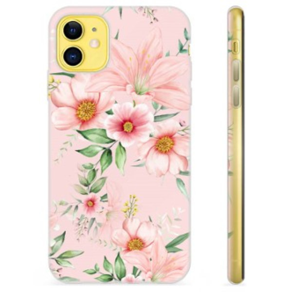 iPhone 11 TPU-Skal - Vattenfärg Blommor Animerad