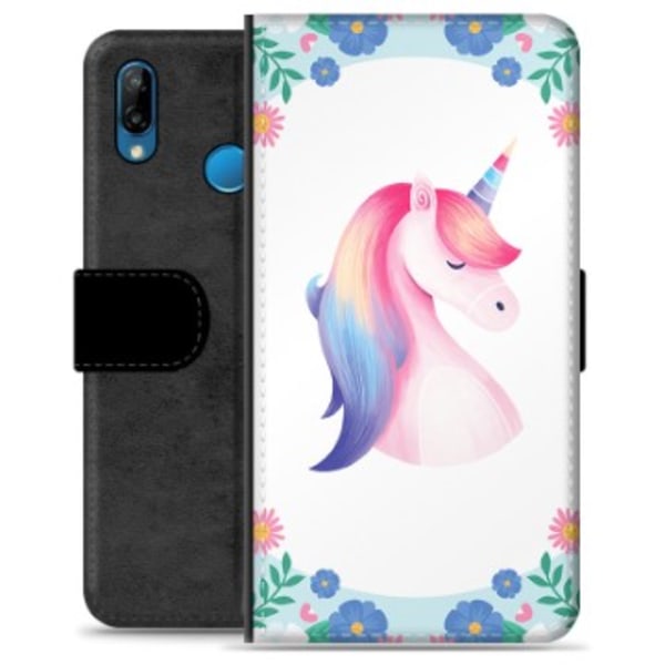 Huawei P30 Lite Premium Plånboksfodral - Enhörning Animerad