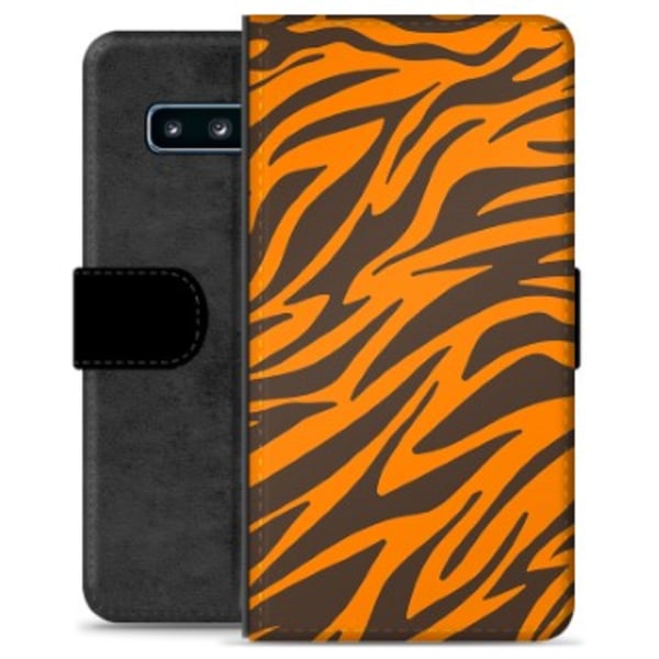 Samsung Galaxy S10 Premium Plånboksfodral - Tiger Animerad