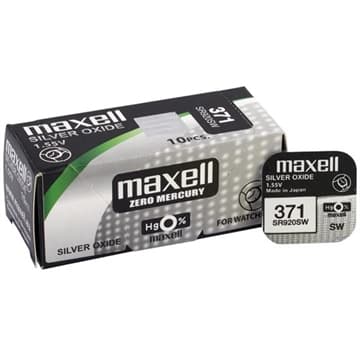 Maxell 371/370 SR920SW silveroxidbatteri för klockor, 1.55V