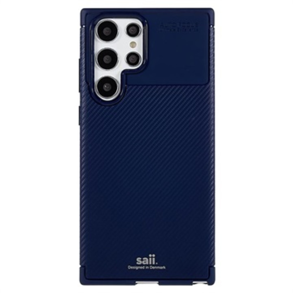 Saii Kolfiber Samsung Galaxy S22 Ultra 5G TPU Skal - Blå Blå