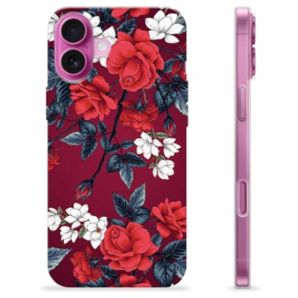 iPhone 16 Plus TPU-Skal - Vintage Blommor Animerad