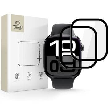 Apple Watch Series 11/10 Tech-Protect Glas Flex+ Hybrid skä... Svart