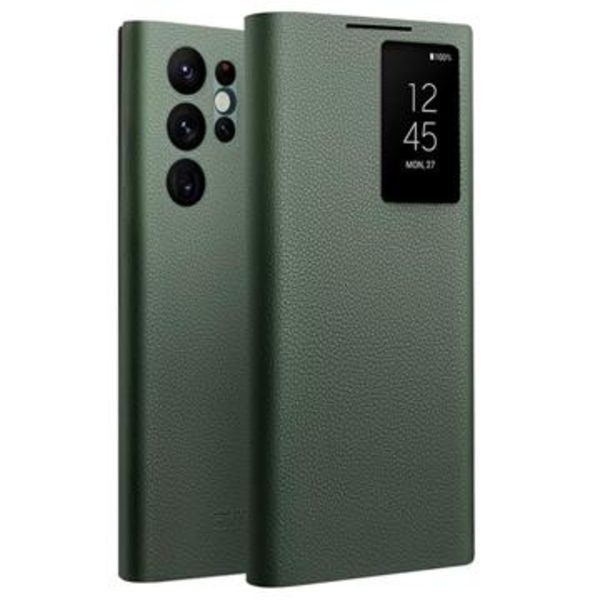 Qialino Smart View Samsung Galaxy S22 Ultra 5G Flip Lä... Grön
