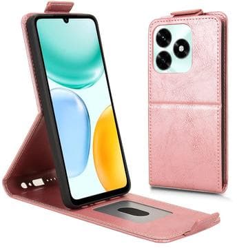 Honor X5c Plus vertikalt flipfodral med stativ - Roséguld roseguld